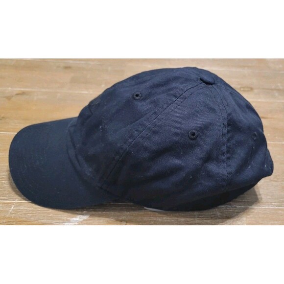 Nike Club Cap Unstructured Nike Check Logo ALL BLACK Hat Size M/L BLACKOUT - Picture 2 of 5